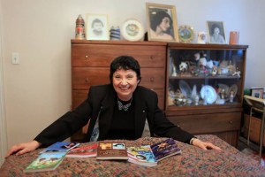 Inge with all her books